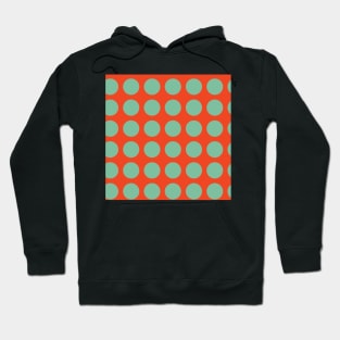 Turquoise Coral Polka Dots Seamless Repeat Pattern Hoodie
